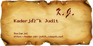 Kaderják Judit névjegykártya